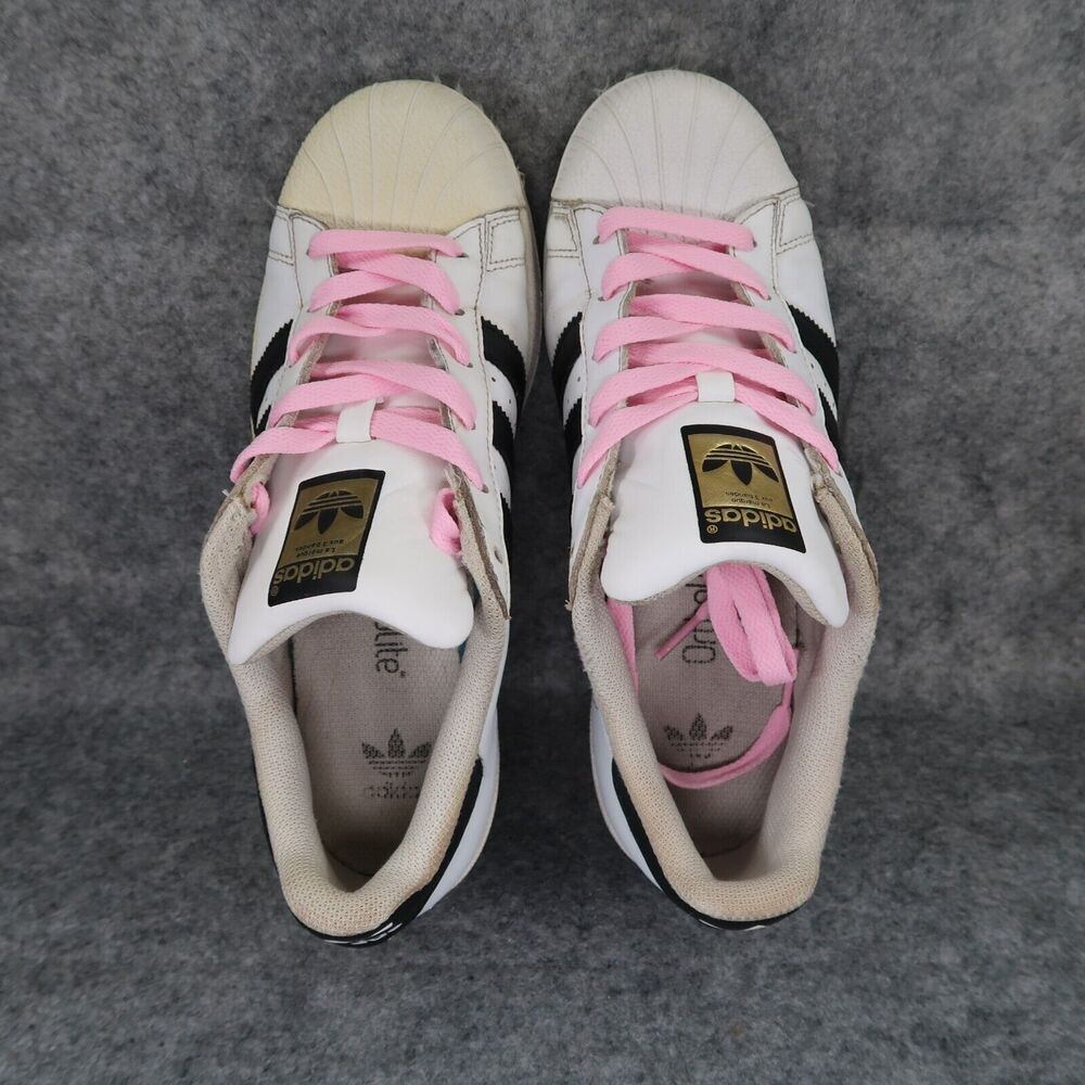 Adidas Shoes Kids 7 Sneakers Superstar Lifestyle Classic White Black Casual Low - Picture 8 of 14